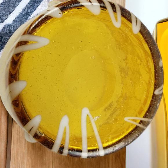 Murano Italian Ice Bin Venini for Disaronno, Handblown Art Glass, Amber & White - Picture 7 of 12